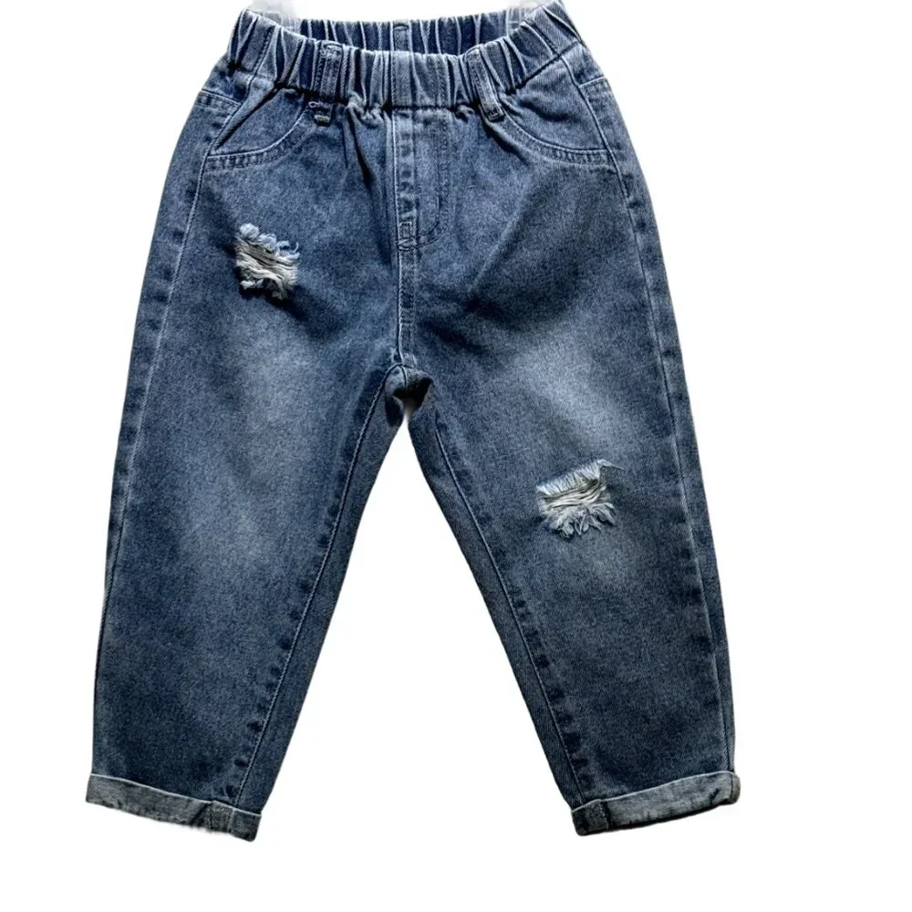 Boy's Distress Blue Jeans Size 2-3 years